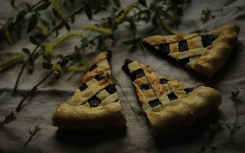 Close-up of cookies on table