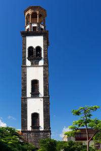 Low angle view of iglesia de la concepcion against blue sky