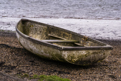 Old rowing boat in orford, suffolk