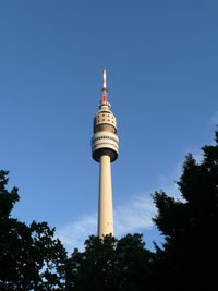 Low angle view of tower against clear sky