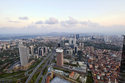 High angle view of cityscape