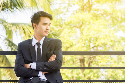 Young man looking at camera