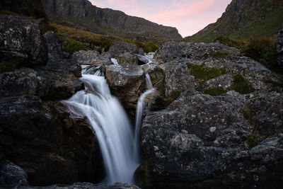 Scenic view of waterfall