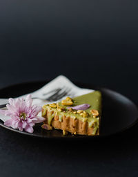 Close-up of food in plate on table