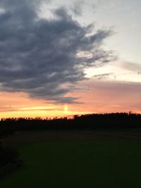 Scenic view of silhouette landscape against sky during sunset