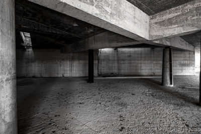 Concrete walls in an abandoned or unfinished architectural space