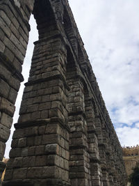 Low angle view of old temple against sky