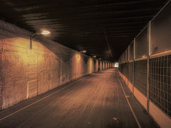 View of empty subway tunnel