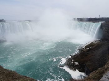 Scenic view of waterfall