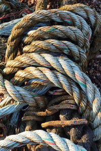 Full frame shot of nautical ropes