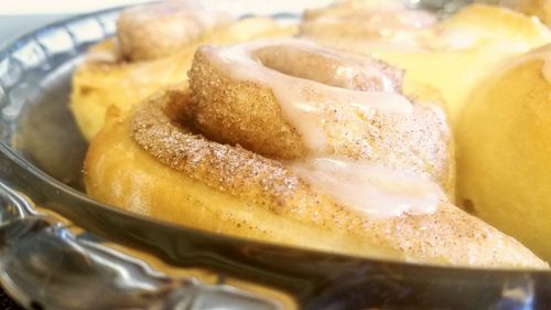 Close-up of dessert served in plate