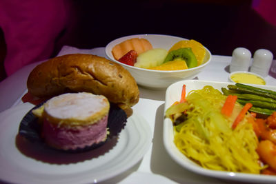 Close-up of food served in plate