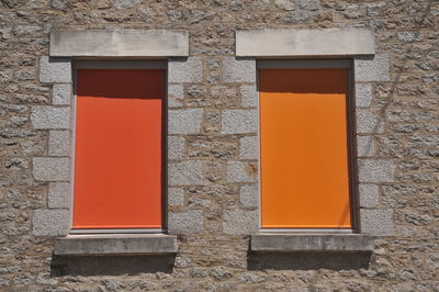 Close-up of orange building