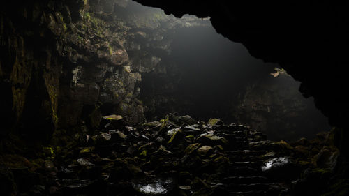 Close-up of rock formation in cave