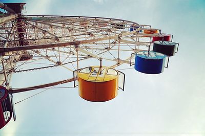 Low angle view of ferris wheel against clear sky