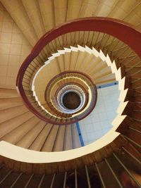 Directly above shot of spiral staircase