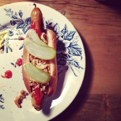 Close-up of food served in plate