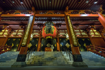 Low angle view of illuminated building