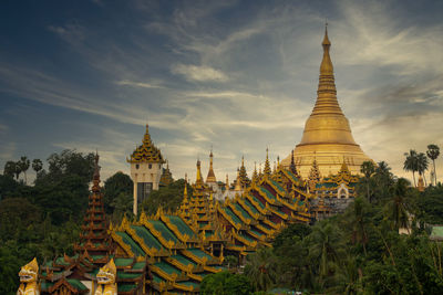 Low angle view of temple against sky