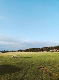 Scenic view of field against sky