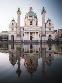 Reflection of cathedral in water