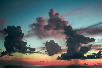 Low angle view of dramatic sky during sunset