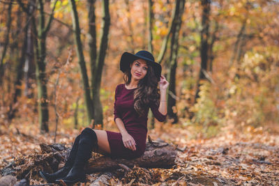 Young woman in forest