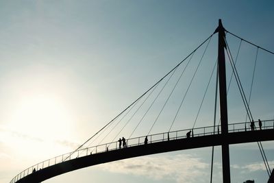 Low angle view of suspension bridge