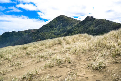 Scenic view of mountains against sky