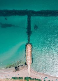 Aerial view of beach by sea