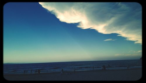 Scenic view of landscape against blue sky