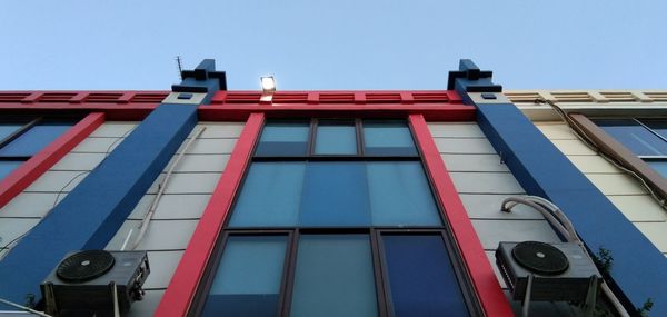 Low angle view of building against clear sky