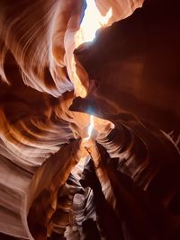 Low angle view of rock formation