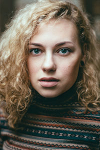 Close-up portrait of young woman