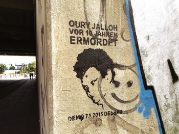 Information sign on wall