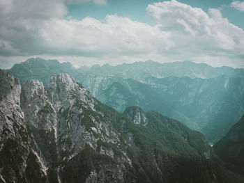 Panoramic view of mountains against sky