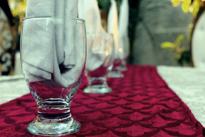 Close-up of water on table