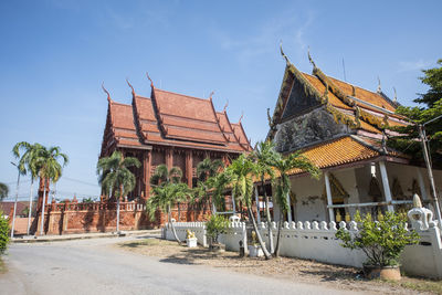 Built structures against clear sky