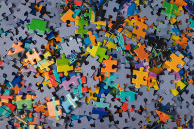 Full frame shot of jigsaw puzzle