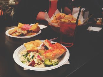 Meal served in restaurant