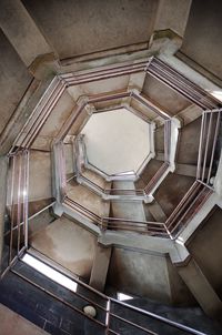 Low angle view of spiral staircase in building