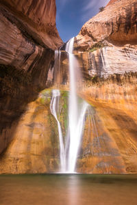 Scenic view of waterfall