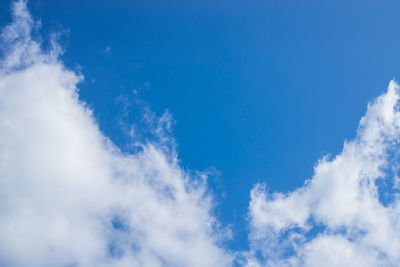 Low angle view of clouds in blue sky
