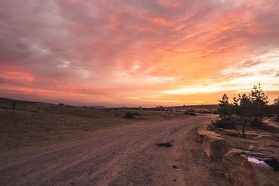Scenic view of landscape against sky during sunset