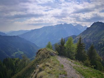 Scenic view of mountains against sky