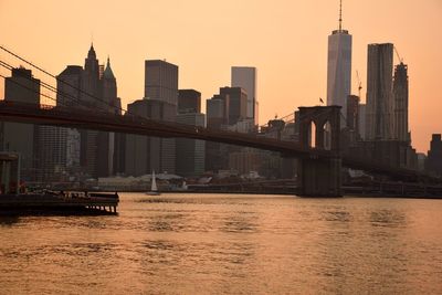 View of city at sunset