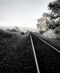 Railroad track at sunset