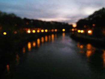 View of illuminated city at night