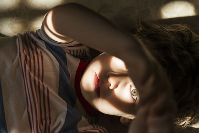 Close-up portrait of beautiful young woman