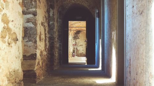 Empty corridor of abandoned building